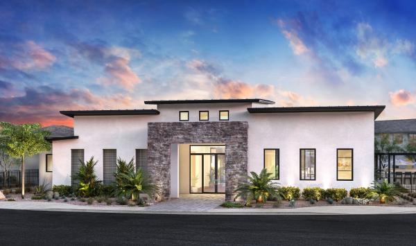 Modern community center with resort-style pool