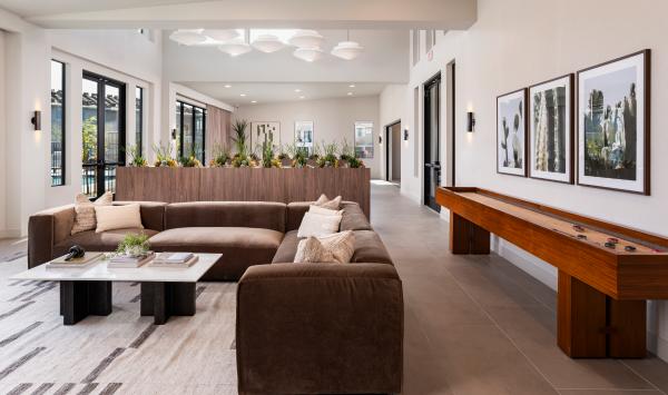 Seating area and game room